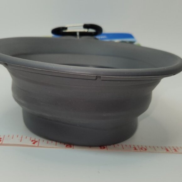 NWT Bark Supply Collapsible Dog Bowl 25.7oz Gray W/Belt Clip - Picture 5 of 10